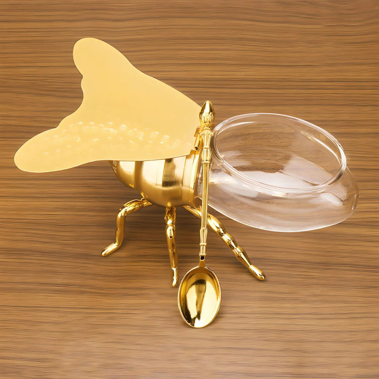 Elegant Bee Sugar Bowl with Spoon - Metal Craft Kitchen Essential - Julia M LifeStyles