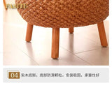 Balcony rattan chair tatami mat single with rattan solid wood for shoe stool living room adult casual - Julia M LifeStyles