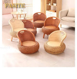 Balcony rattan chair tatami mat single with rattan solid wood for shoe stool living room adult casual - Julia M LifeStyles