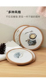 Scandinavian Style Cork Insulation Mat - Round Dining Table Pad - Julia M LifeStyles