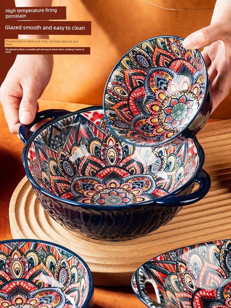 Tableware For Home Japanese Style Binaural Noodle Bowl Dish Ceramic - Julia M LifeStyles