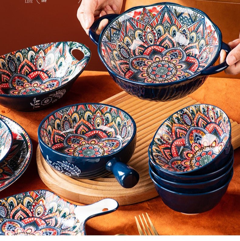 Tableware For Home Japanese Style Binaural Noodle Bowl Dish Ceramic - Julia M LifeStyles