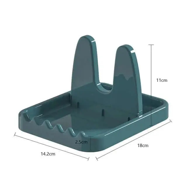 Kitchen Silicone Utensil Rest with Drip pad for Multiple Utensils - BPA Free Heat Resistant Spon Rest & Spoon Holder for Stove Top - Kitchen Utensil Holder for Ladles & Tongs - Julia M LifeStyles
