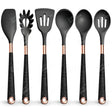 Silicone Kitchen Utensils Set - Heat Resistant, Non-stick, Rose Gold Plated Handles - Julia M LifeStyles