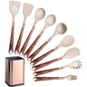 Silicone Kitchen Utensils Set - Heat Resistant, Non-stick, Rose Gold Plated Handles - Julia M LifeStyles