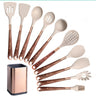 Silicone Kitchen Utensils Set - Heat Resistant, Non-stick, Rose Gold Plated Handles - Julia M LifeStyles