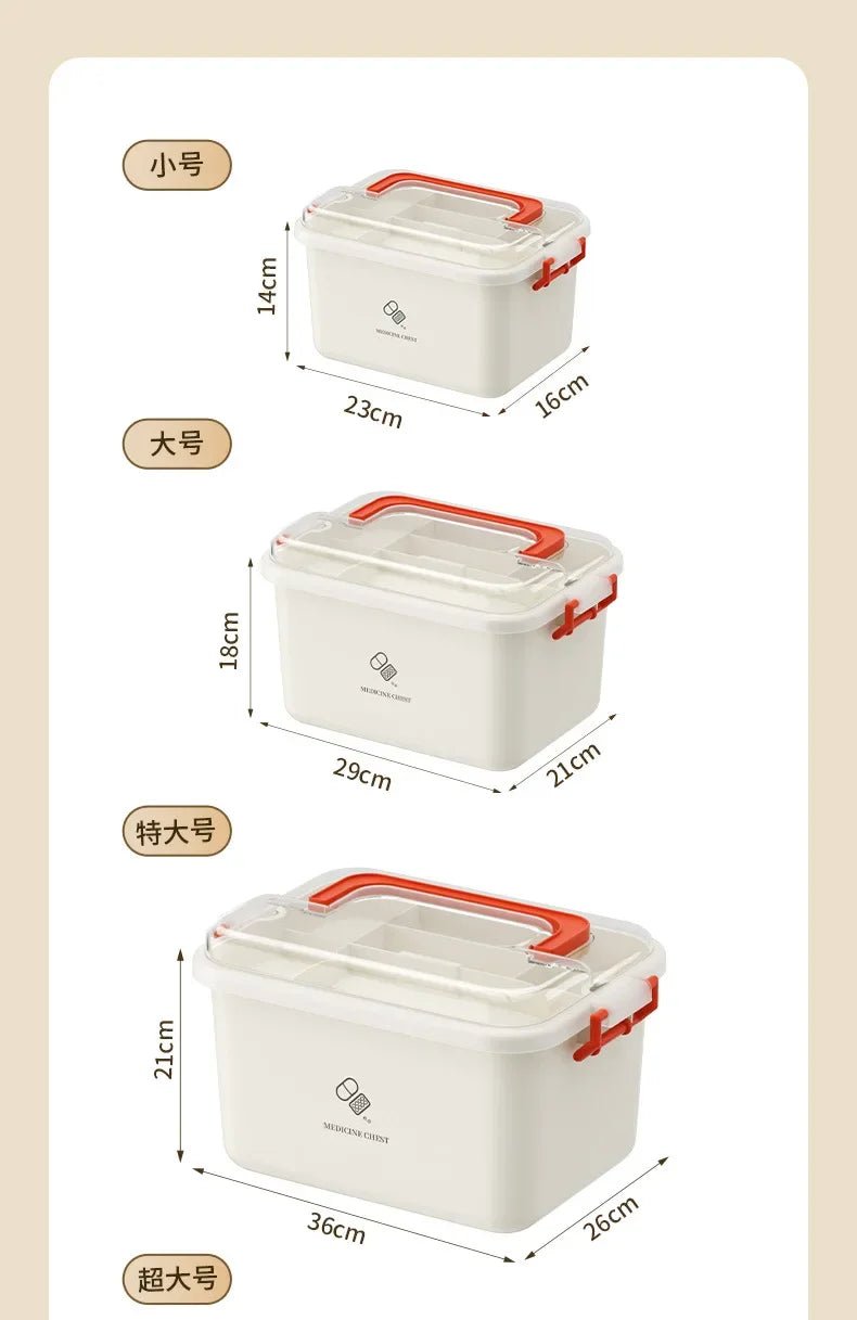 Large Capacity Medicine Box Portable Home First Aid Medical Kit Family Emergency Medicine Box with Multi-layer Drug Storage Case - Julia M LifeStyles