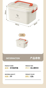 Large Capacity Medicine Box Portable Home First Aid Medical Kit Family Emergency Medicine Box with Multi-layer Drug Storage Case - Julia M LifeStyles