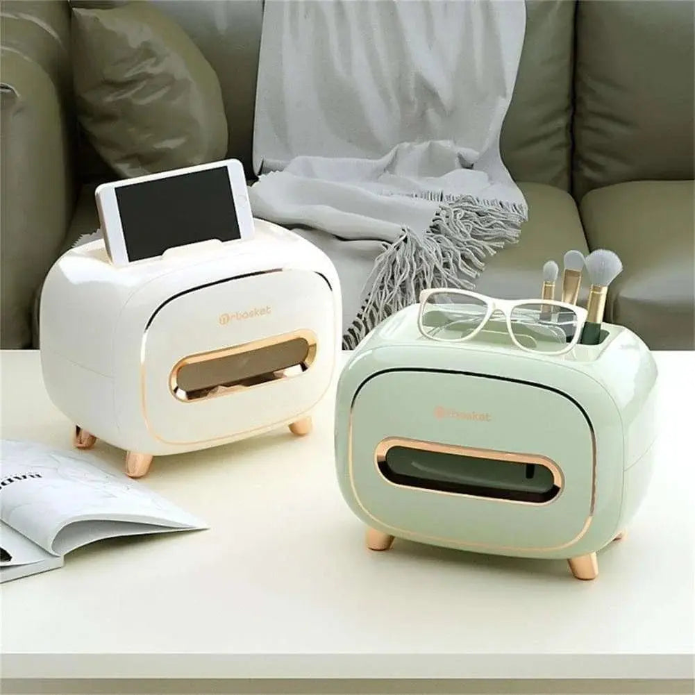 Waterproof Nordic Tissue Box with Remote Control Holder - Large Capacity - Julia M LifeStyles