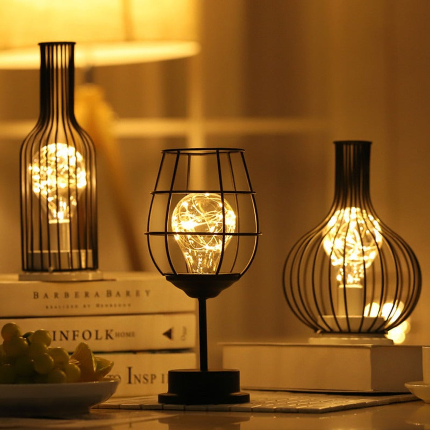LED Iron Night Light - Red Wine Cup & Bottle Design Julia M Home & Kitchen