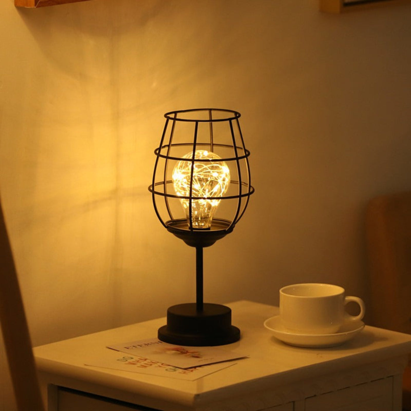 LED Iron Night Light - Red Wine Cup & Bottle Design Julia M Home & Kitchen