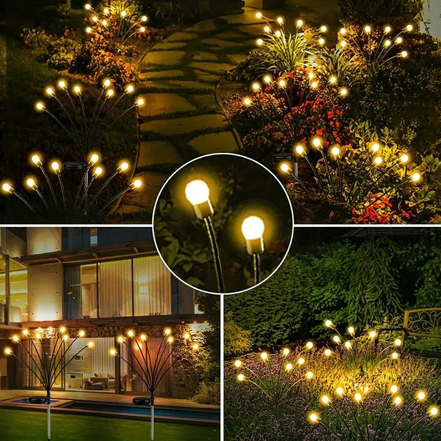 8 LED Solar Firefly Garden Lights - 4 Pack for Festive Outdoor Decor - Julia M LifeStyles
