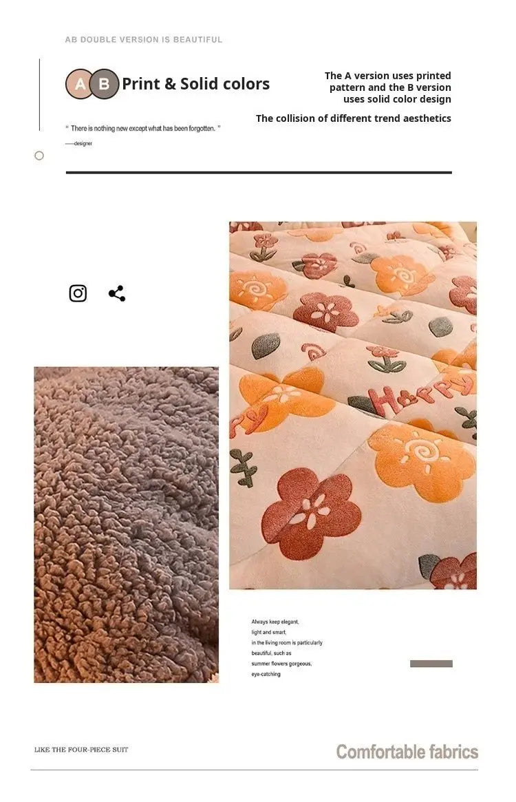 Household Milk Double-sided Velvet Lamb Wool Winter Blanket Warm Double-sided Velvet Core - Julia M LifeStyles