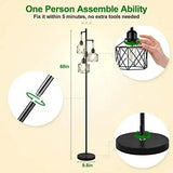 Golden Diamond Cage Floor Lamp with Dimmable LED Lights 🌟 - Julia M LifeStyles