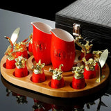 Luxury Zodiac Bone China Liquor Glass Set - Julia M LifeStyles