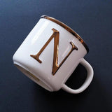 Scandinavian Gold Ceramic Mug with 3D Letters - Julia M LifeStyles