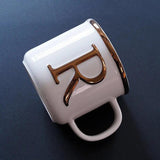 Scandinavian Gold Ceramic Mug with 3D Letters - Julia M LifeStyles