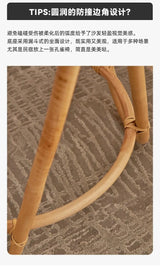 Japanese-Style Ins Rattan Glass Grid Red Small Coffee Table Minimalist Modern Creative Side Table Sofa Side Cabinet Double-Layer Small Table - Julia M LifeStyles