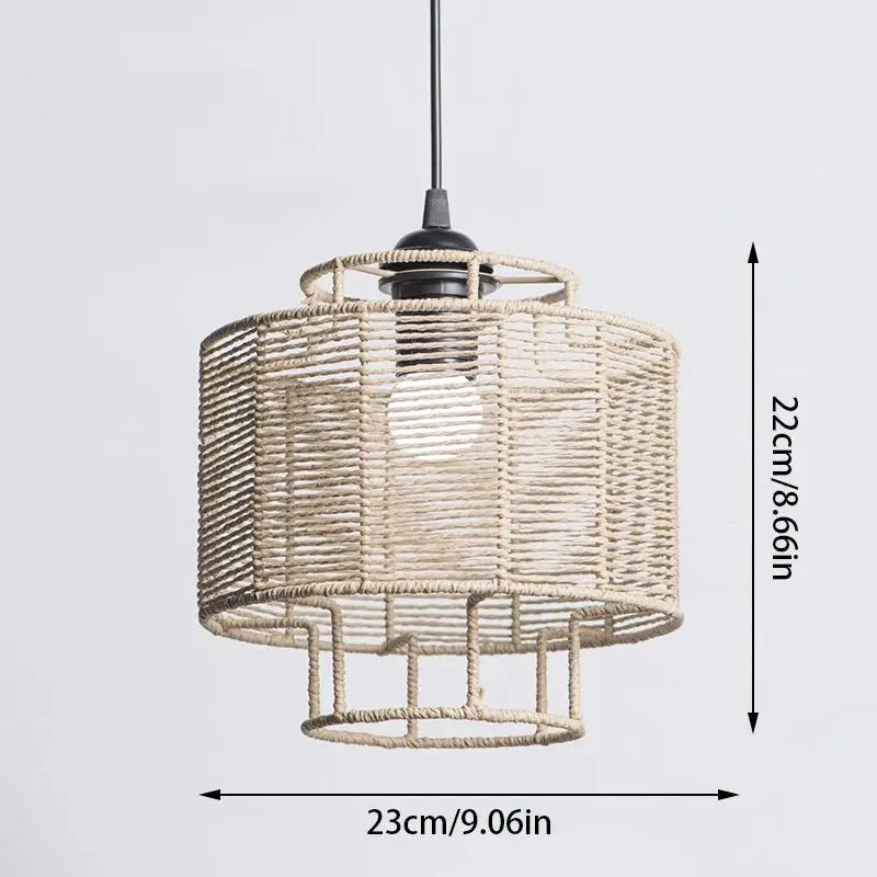 Rustic Rattan Pendant Lampshade for Cozy Lighting 🏡 - Julia M LifeStyles