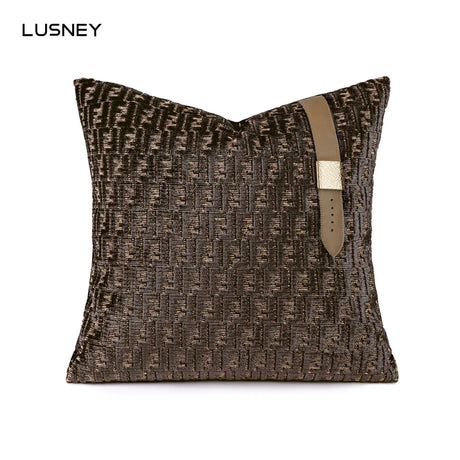 Chic Black and Yellow Geometric Velvet Throw Pillow - Julia M LifeStyles