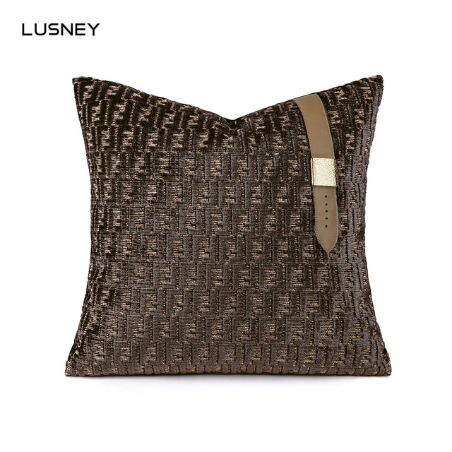 Chic Black and Yellow Geometric Velvet Throw Pillow - Julia M LifeStyles