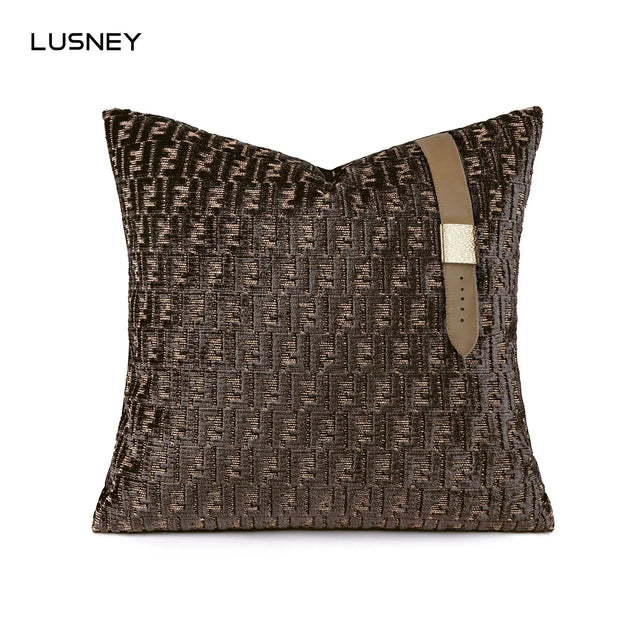 Chic Black and Yellow Geometric Velvet Throw Pillow - Julia M LifeStyles