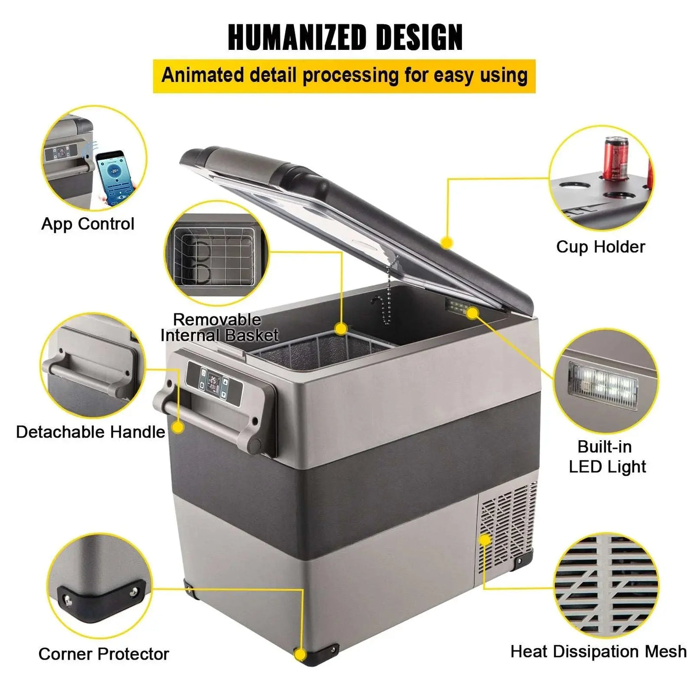 APP Control Portable Compressor Mini Fridge Freezer - Julia M LifeStyles