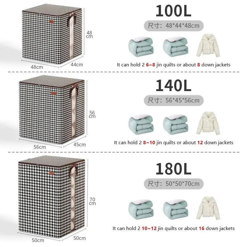 Quilt Storage Box Dustproof Organizers Non-Woven Wardrobe Space Saving Bag House-Moving Bedding Box Travel Storage Organization - Julia M LifeStyles
