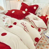 Polka Dot and Heart Winter Bedding Set - Julia M LifeStyles
