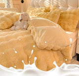 Rabbit Milk Fiber Four-Piece Set Winter Thicken Thermal Double-Sided with Velvet Flange Coral Fleece Bed Sheet Quilt Cover Three-Piece Set - Julia M LifeStyles