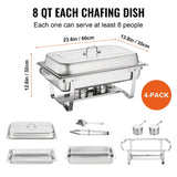 Stainless Steel Rectangle Chafing Dish Set - Julia M LifeStyles