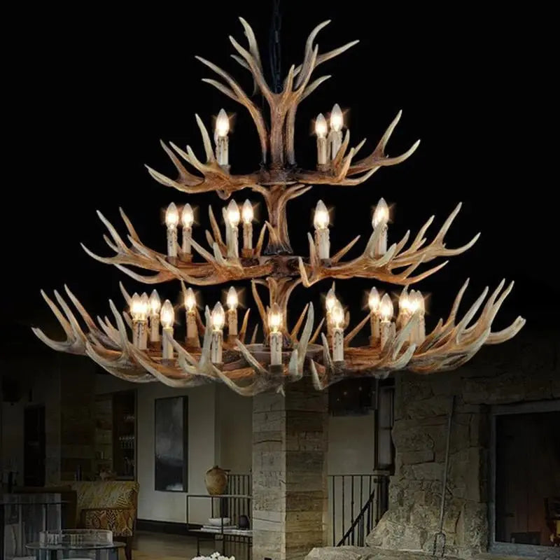 Retro Antler Resin Chandelier for Modern Dining & Living Spaces - Julia M LifeStyles