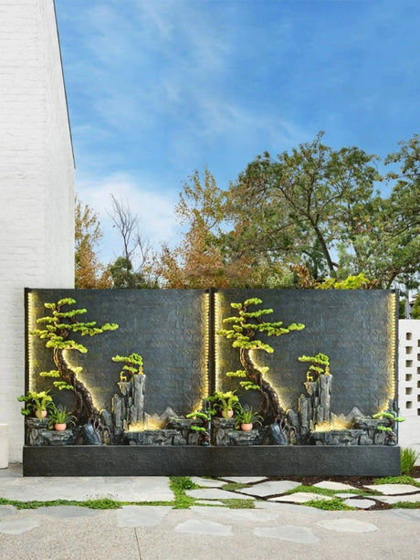 Double-Sided Rockery Water Curtain Wall for Fengshui Home Decor - Julia M LifeStyles