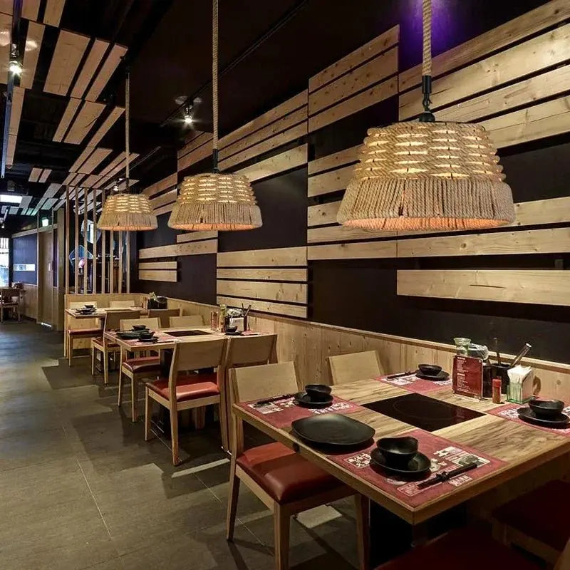 Industrial Rustic Pendant Light with Hanging Rope for Living and Dining Room - Julia M LifeStyles