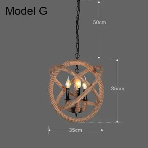 Industrial Rustic Pendant Light with Hanging Rope for Living and Dining Room - Julia M LifeStyles