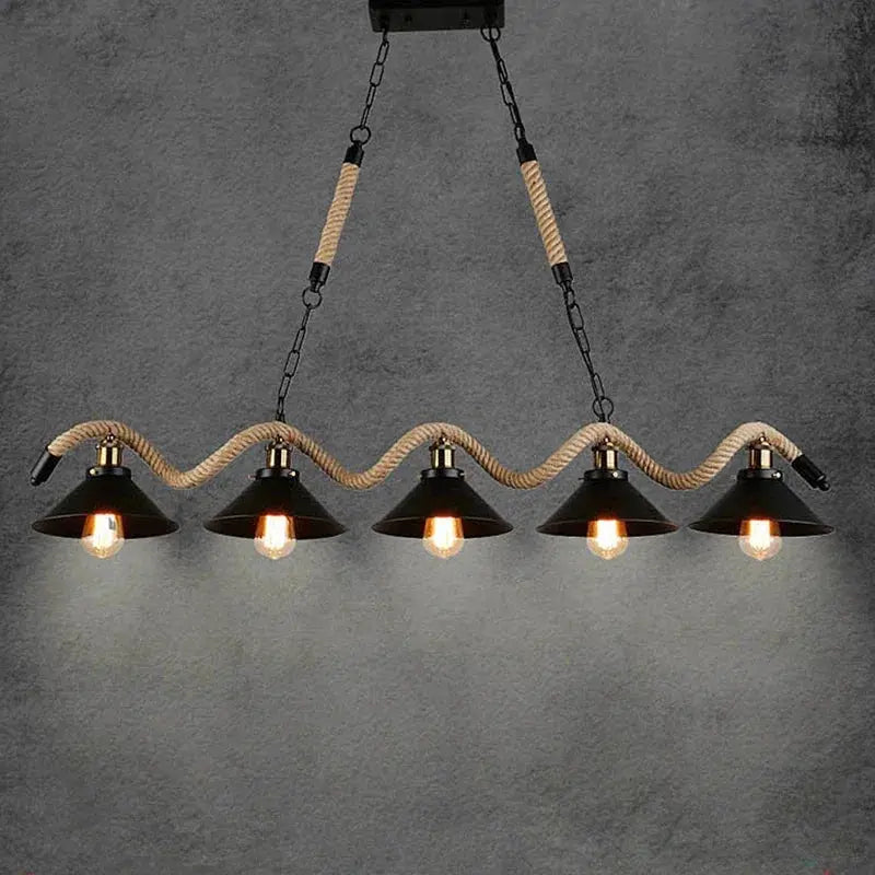 Industrial Rustic Pendant Light with Hanging Rope for Living and Dining Room - Julia M LifeStyles