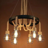 Industrial Rustic Pendant Light with Hanging Rope for Living and Dining Room - Julia M LifeStyles