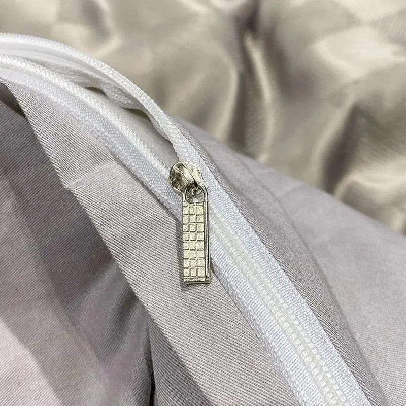 High Quality Satin Jacquard And Cotton Chic Gold Edge Duvet Cover Set - Julia M LifeStyles