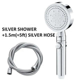 Shower Head Water Saving Black 5 Mode Adjustable High Pressure Shower - One-key Stop Water Massage - Julia M LifeStyles