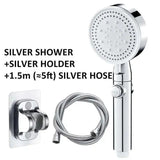 Shower Head Water Saving Black 5 Mode Adjustable High Pressure Shower - One-key Stop Water Massage - Julia M LifeStyles