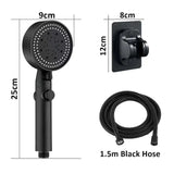 Shower Head Water Saving Black 5 Mode Adjustable High Pressure Shower - One-key Stop Water Massage - Julia M LifeStyles