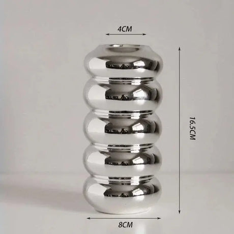Silver plating Ceramic Vase Nordic home decoration Flower shape Vases for flowers Living room TV cabinet table decor florero - Julia M LifeStyles