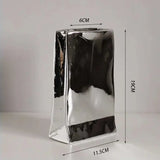 Silver plating Ceramic Vase Nordic home decoration Flower shape Vases for flowers Living room TV cabinet table decor florero - Julia M LifeStyles