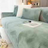 Modern Solid Colour Plush Anti-Slip Sofa Cover - Julia M LifeStyles