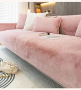 Modern Solid Colour Plush Anti-Slip Sofa Cover - Julia M LifeStyles