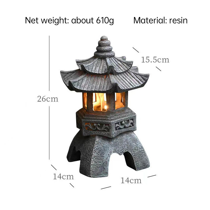 Solar-Powered Zen Garden Decor: Pagoda Lanterns & Statues eprolo
