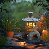 Solar-Powered Zen Garden Decor: Pagoda Lanterns & Statues eprolo