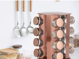 Elegant Rose Gold Stainless Steel & Glass Rotating Seasoning Container - Julia M LifeStyles