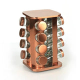 Elegant Rose Gold Stainless Steel & Glass Rotating Seasoning Container - Julia M LifeStyles