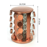 Elegant Rose Gold Stainless Steel & Glass Rotating Seasoning Container - Julia M LifeStyles